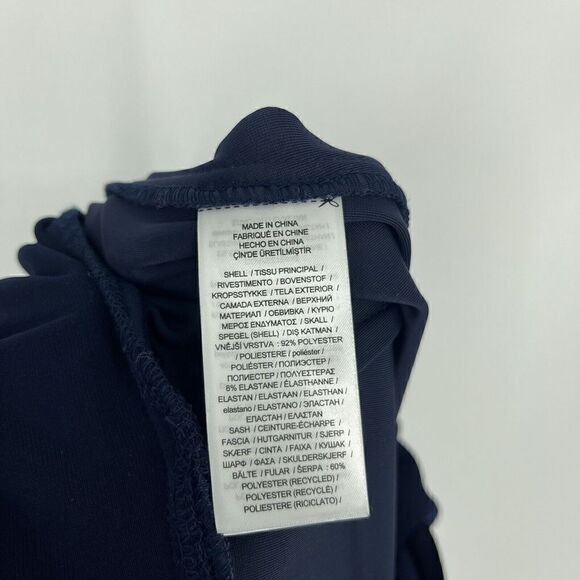 Lauren Ralph Lauren Jumpsuit Size 8 Womens Navy Velvet Surplice Evening Wrap - Picture 8 of 11